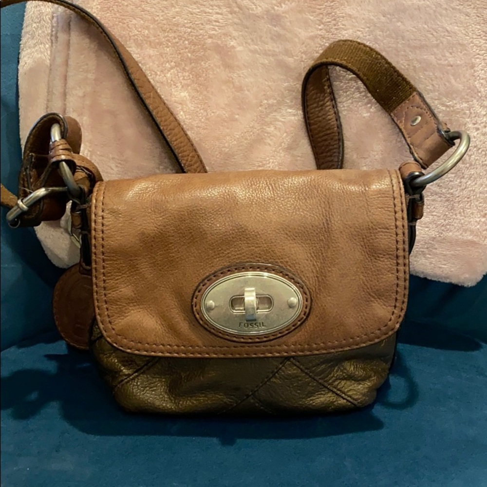 Fossil | Brown/Bronze Leather Crossbody/Boho Bag